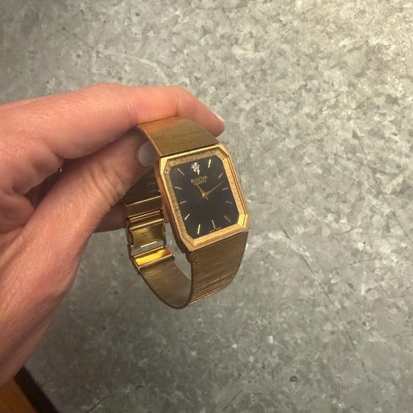 Bulova Gold and Black Quartz Watch - Picture 8 of 8